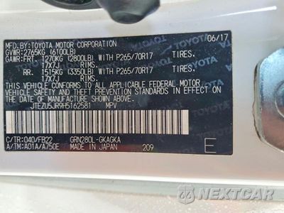 Zdjęcie 13 z 13 samochodu: 2017 TOYOTA 4RUNNER SR5 VIN:JTEZU5JR9H5162581 - miniatura