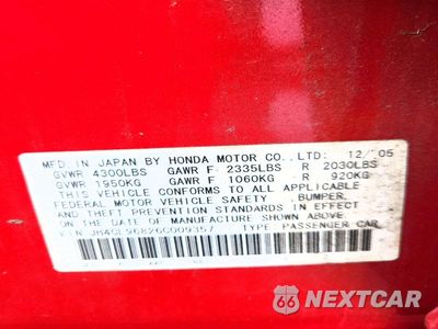 Zdjęcie 12 z 12 samochodu: 2006 ACURA TSX VIN:JH4CL96826C009357 - miniatura