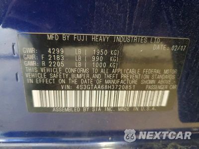 Zdjęcie 12 z 12 samochodu: 2017 SUBARU IMPREZA VIN:4S3GTAA68H3720851 - miniatura
