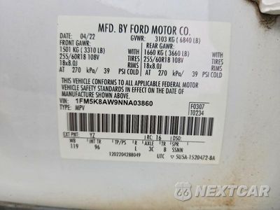 Zdjęcie 13 z 13 samochodu: 2022 FORD EXPLORER POLICE INTERCEPTOR VIN:1FM5K8AW9NNA03860 - miniatura