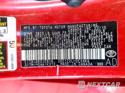 Zdjęcie 12 z 12 samochodu: 2015 TOYOTA COROLLA LE VIN:2T1BURHEXFC393294 - miniatura