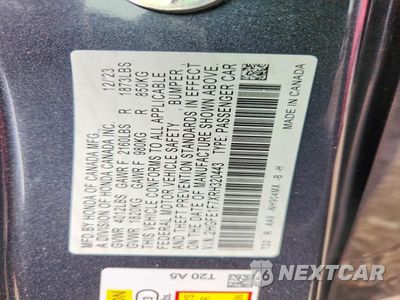 Zdjęcie 12 z 12 samochodu: 2024 HONDA CIVIC EX VIN:2HGFE1F7XRH320443 - miniatura