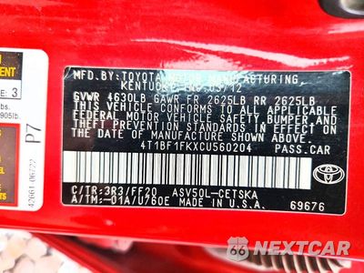 Zdjęcie 13 z 13 samochodu: 2012 TOYOTA CAMRY SE VIN:4T1BF1FKXCU560204 - miniatura