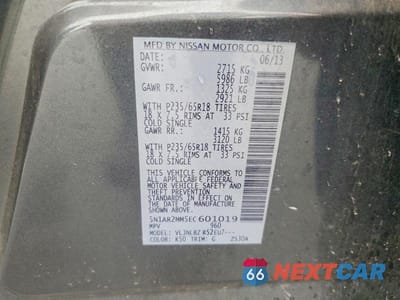 Zdjęcie 13 z 13 samochodu: 2014 NISSAN PATHFINDER S VIN:5N1AR2MM5EC601019 - miniatura