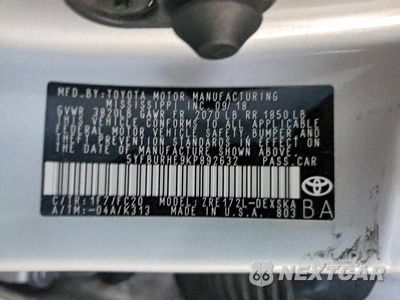 Zdjęcie 13 z 13 samochodu: 2019 TOYOTA COROLLA SE VIN:5YFBURHE9KP892632 - miniatura