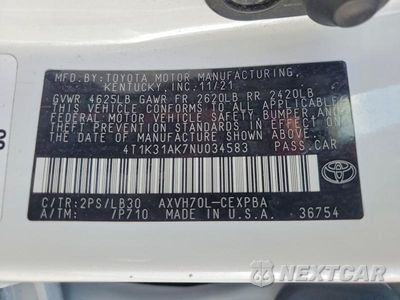 Zdjęcie 13 z 13 samochodu: 2022 TOYOTA CAMRY XSE VIN:4T1K31AK7NU034583 - miniatura