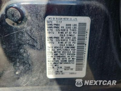 Zdjęcie 14 z 14 samochodu: 2017 NISSAN ROGUE SL VIN:JN8AT2MT3HW405732 - miniatura