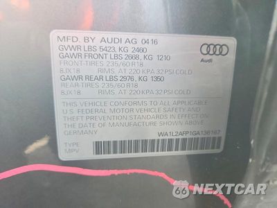 Zdjęcie 13 z 13 samochodu: 2016 AUDI Q5 PREMIUM PLUS VIN:WA1L2AFP1GA136167 - miniatura