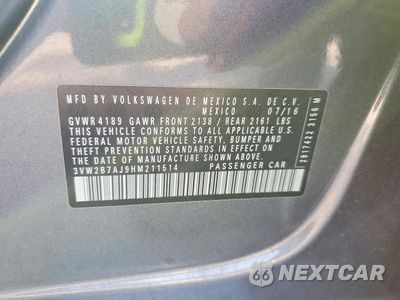 Zdjęcie 12 z 12 samochodu: 2017 VOLKSWAGEN JETTA S VIN:3VW2B7AJ9HM211514 - miniatura