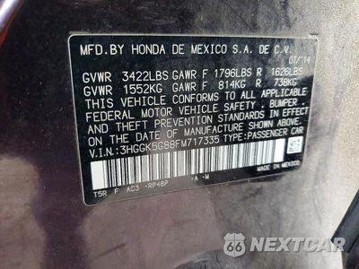 Zdjęcie 13 z 13 samochodu: 2015 HONDA FIT EX VIN:3HGGK5G88FM717335 - miniatura