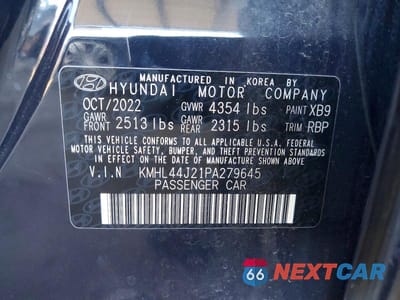Zdjęcie 12 z 12 samochodu: 2023 HYUNDAI SONATA SEL PLUS VIN:KMHL44J21PA279645 - miniatura