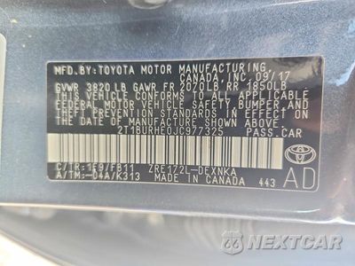 Zdjęcie 12 z 12 samochodu: 2018 TOYOTA COROLLA LE VIN:2T1BURHE0JC977325 - miniatura