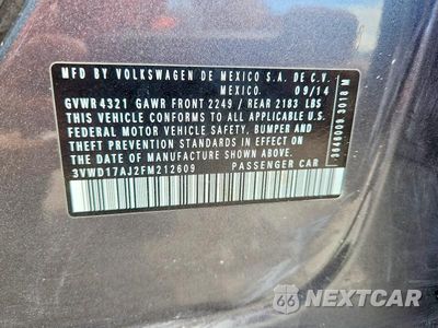 Zdjęcie 12 z 12 samochodu: 2015 VOLKSWAGEN JETTA SE VIN:3VWD17AJ2FM212609 - miniatura