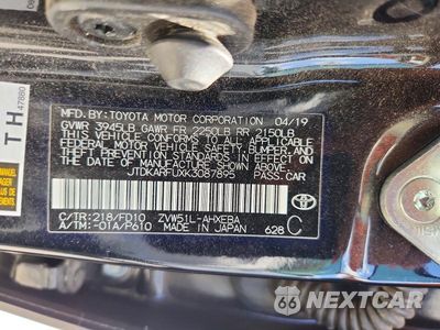 Zdjęcie 12 z 12 samochodu: 2019 TOYOTA PRIUS LE VIN:JTDKARFUXK3087895 - miniatura