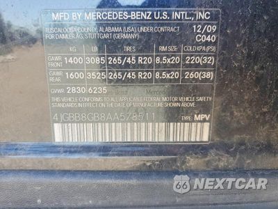 Zdjęcie 13 z 13 samochodu: 2010 MERCEDES-BENZ ML 350 4MATIC VIN:4JGBB8GB8AA578511 - miniatura
