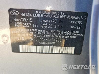 Zdjęcie 13 z 13 samochodu: 2016 HYUNDAI SONATA SE VIN:5NPE24AFXGH342031 - miniatura