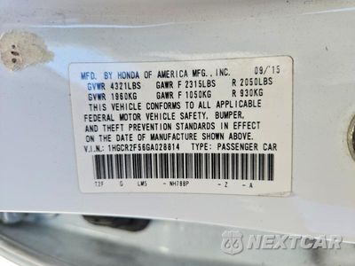 Zdjęcie 12 z 12 samochodu: 2016 HONDA ACCORD SPORT VIN:1HGCR2F56GA028814 - miniatura