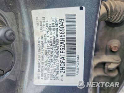 Zdjęcie 12 z 12 samochodu: 2010 HONDA CIVIC LX-S VIN:2HGFA1F62AH569049 - miniatura