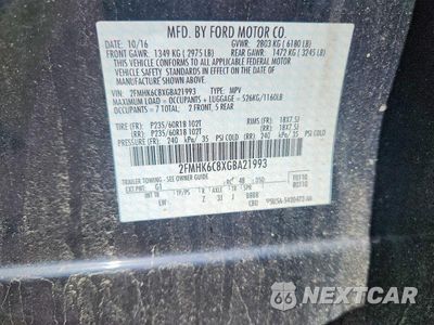 Zdjęcie 13 z 13 samochodu: 2016 FORD FLEX SEL VIN:2FMHK6C8XGBA21993 - miniatura
