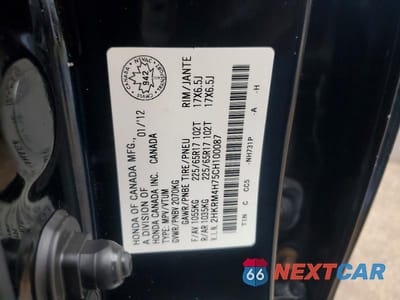 Zdjęcie 13 z 13 samochodu: 2012 HONDA CR-V EXL VIN:2HKRM4H75CH100087 - miniatura