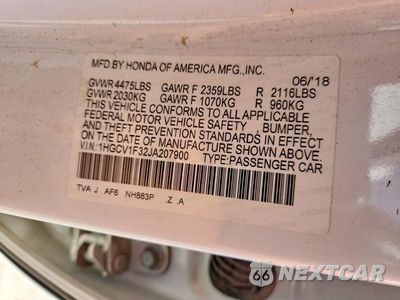 Zdjęcie 13 z 13 samochodu: 2018 HONDA ACCORD SPORT VIN:1HGCV1F32JA207900 - miniatura