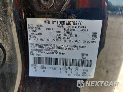Zdjęcie 12 z 12 samochodu: 2008 FORD F350 SRW SUPER DUTY VIN:1FTWF30568ED82930 - miniatura