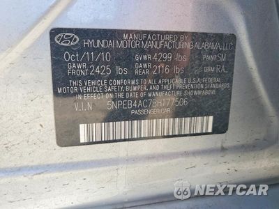 Zdjęcie 12 z 12 samochodu: 2011 HYUNDAI SONATA GLS VIN:5NPEB4AC7BH177506 - miniatura