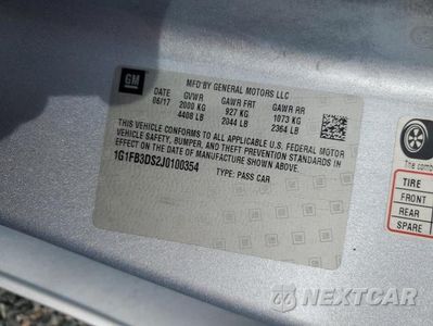 Zdjęcie 12 z 12 samochodu: 2018 CHEVROLET CAMARO LT VIN:1G1FB3DS2J0100354 - miniatura