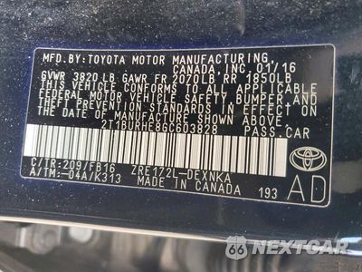 Zdjęcie 12 z 12 samochodu: 2016 TOYOTA COROLLA LE VIN:2T1BURHE8GC603828 - miniatura
