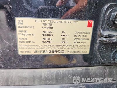Zdjęcie 12 z 12 samochodu: 2013 TESLA MODEL S VIN:5YJSA1CP5DFP22592 - miniatura