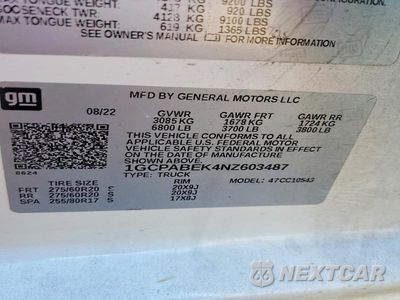 Zdjęcie 12 z 12 samochodu: 2022 CHEVROLET SILVERADO C1500 CUSTOM VIN:1GCPABEK4NZ603487 - miniatura