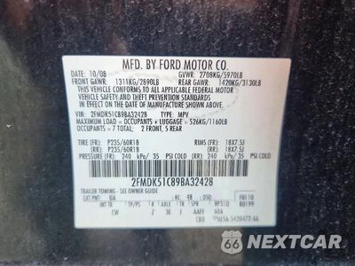 Zdjęcie 13 z 13 samochodu: 2009 FORD FLEX SE VIN:2FMDK51C89BA32428 - miniatura