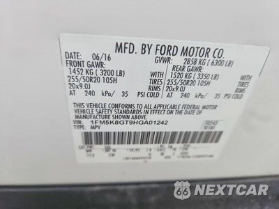 Zdjęcie 12 z 12 samochodu: 2017 FORD EXPLORER SPORT VIN:1FM5K8GT9HGA01242 - miniatura
