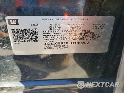 Zdjęcie 12 z 12 samochodu: 2020 CHEVROLET IMPALA PREMIER VIN:1G1105S38LU109207 - miniatura