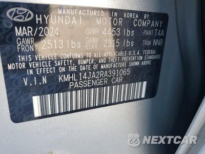 Zdjęcie 12 z 12 samochodu: 2024 HYUNDAI SONATA SEL VIN:KMHL14JA2RA391065 - miniatura
