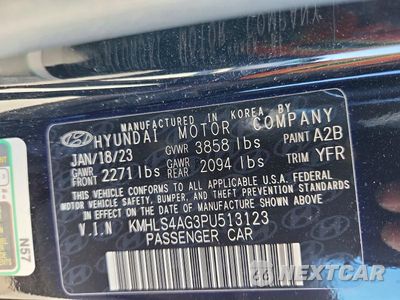 Zdjęcie 12 z 12 samochodu: 2023 HYUNDAI ELANTRA SEL VIN:KMHLS4AG3PU513123 - miniatura