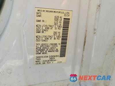 Zdjęcie 13 z 13 samochodu: 2014 NISSAN NV 2500 VIN:1N6BF0LX3EN100696 - miniatura