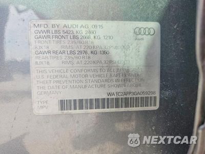 Zdjęcie 14 z 14 samochodu: 2016 AUDI Q5 PREMIUM VIN:WA1C2AFP3GA059298 - miniatura
