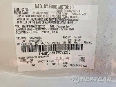 Zdjęcie 13 z 13 samochodu: 2010 FORD FOCUS SEL VIN:1FAHP3HNXAW223215 - miniatura