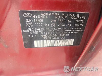 Zdjęcie 12 z 12 samochodu: 2010 HYUNDAI ELANTRA GLS VIN:KMHDU4AD6AU944518 - miniatura
