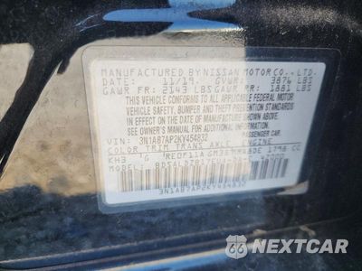 Zdjęcie 12 z 12 samochodu: 2019 NISSAN SENTRA SV VIN:3N1AB7AP2KY454832 - miniatura