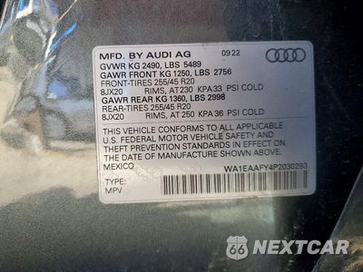 Zdjęcie 12 z 12 samochodu: 2023 AUDI Q5 PREMIUM PLUS 45 VIN:WA1EAAFY4P2030293 - miniatura