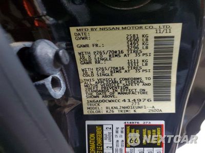 Zdjęcie 12 z 12 samochodu: 2012 NISSAN FRONTIER SV V6 VIN:1N6AD0CWXCC414976 - miniatura