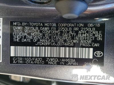Zdjęcie 13 z 13 samochodu: 2018 TOYOTA PRIUS TWO VIN:JTDKBRFU6J3074458 - miniatura