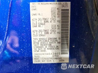 Zdjęcie 12 z 12 samochodu: 2025 NISSAN FRONTIER PRO-4X VIN:1N6ED1FK3SN642935 - miniatura