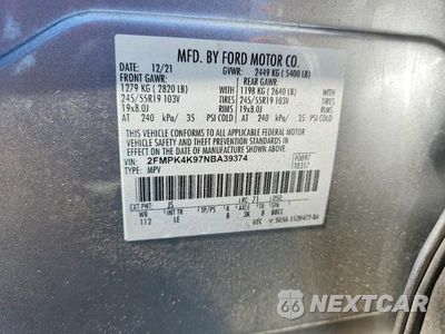 Zdjęcie 14 z 14 samochodu: 2022 FORD EDGE TITANIUM VIN:2FMPK4K97NBA39374 - miniatura