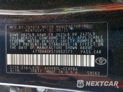 Zdjęcie 13 z 13 samochodu: 2026 TOYOTA CAMRY XSE VIN:4T1DAACK5TU662571 - miniatura