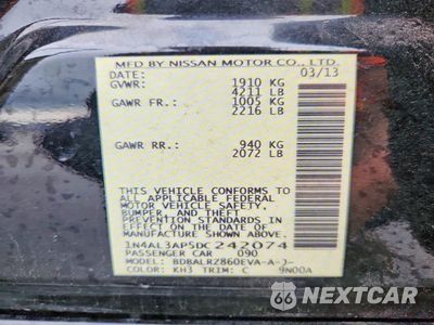 Zdjęcie 13 z 13 samochodu: 2013 NISSAN ALTIMA 2.5 VIN:1N4AL3AP5DC242074 - miniatura