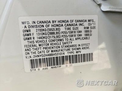 Zdjęcie 14 z 14 samochodu: 2011 ACURA MDX TECHNOLOGY VIN:2HNYD2H48BH531014 - miniatura
