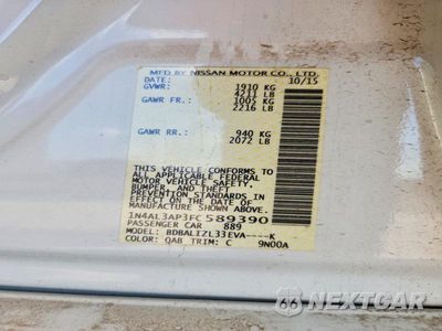 Zdjęcie 12 z 12 samochodu: 2015 NISSAN ALTIMA 2.5 SV VIN:1N4AL3AP3FC589390 - miniatura